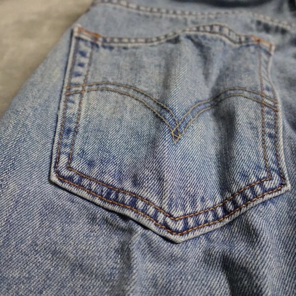 Vintage Levi's 505 Regular Fit Pants Men's 34X32 Blue Denim Straight Workwear - Picture 10 of 13